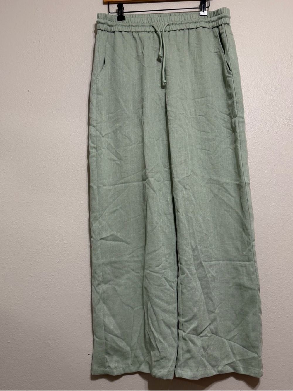 HALARA Sage Green like LINEN Wide Leg Pants